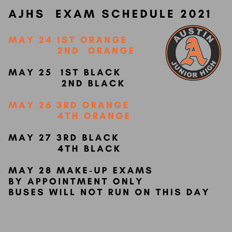 AJHS Exam Schedule