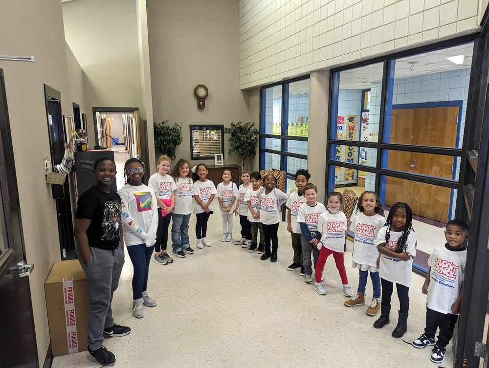 Student Council Students helping Guests in the building.