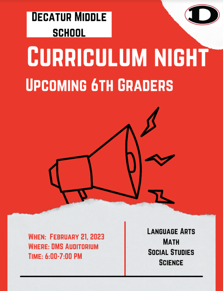 Curriculum Night for Upcoming 6th Graders