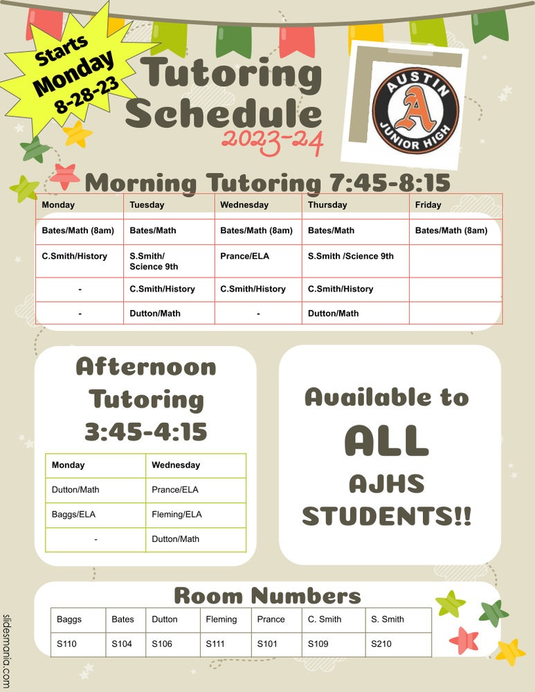 free tutoring is available for all students at AJHS