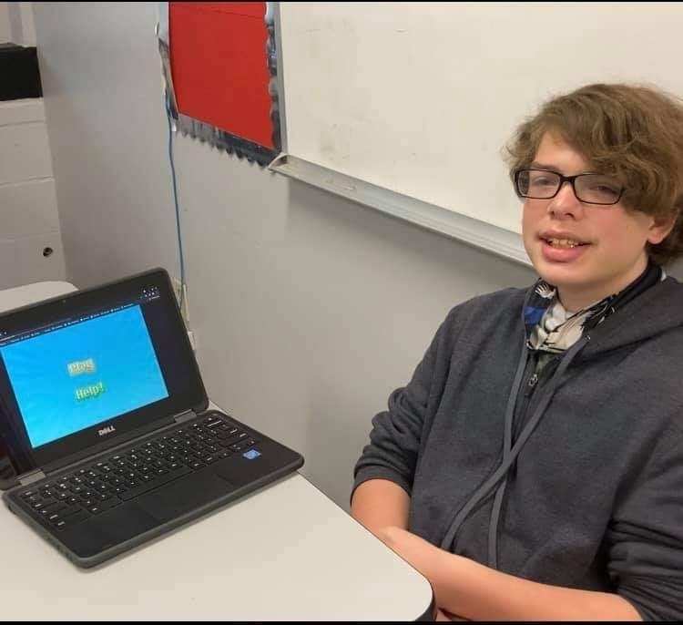 student with computer 