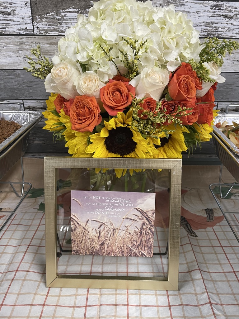 Table decorations flower with picture